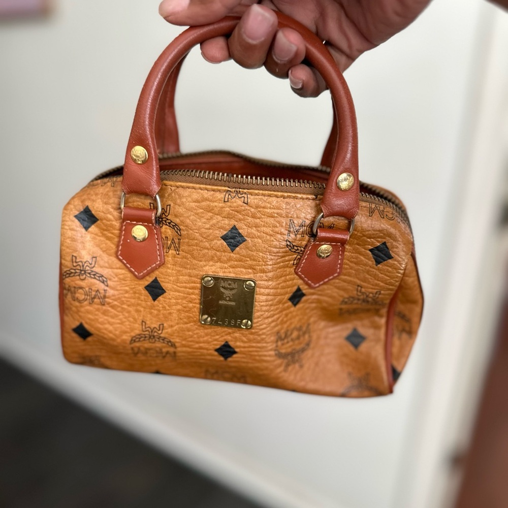 MCM Mini Bag in Tan and Black